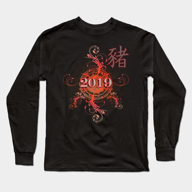 New Year 2019 Gifts Chinese New Year Graphic Design Chinese Year of the Earth Boar/Pig Gifts Long Sleeve T-Shirt by tamdevo1